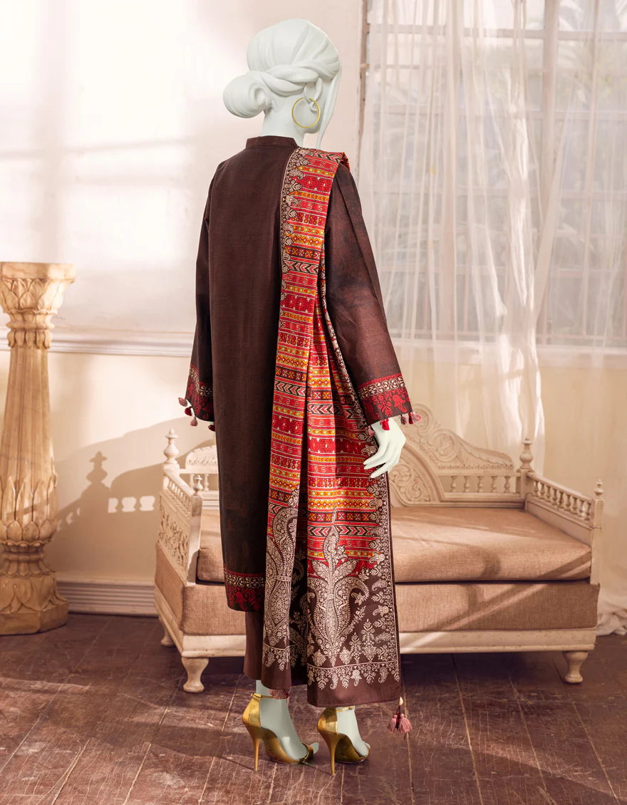 BROWN CAMBRIC 3PC UNSTITCHED | JJLS-W-JW-US-22-1719 FB/IGNITE-C - Image 2