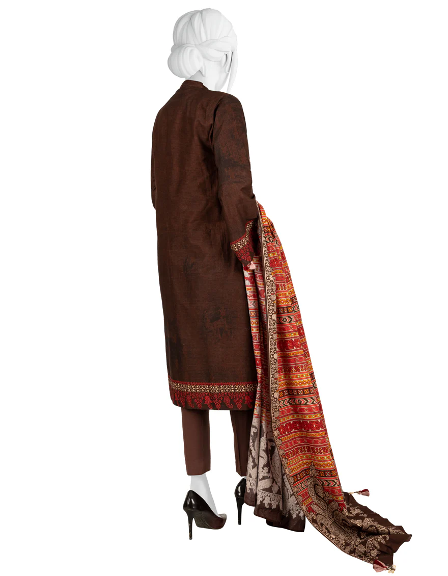 MAROON KHADDAR 3PC UNSTITCHED | JJLS-W-JW-US-22-1723 FB/IGNITE - Image 2