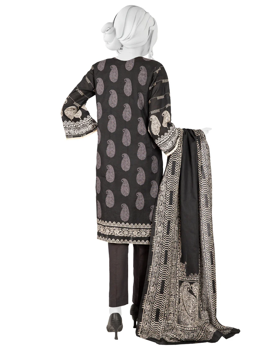 BLACK KHADDAR 3PC UNSTITCHED | JJLS-W-JW-US-22-1724 FB/COLABA - Image 2