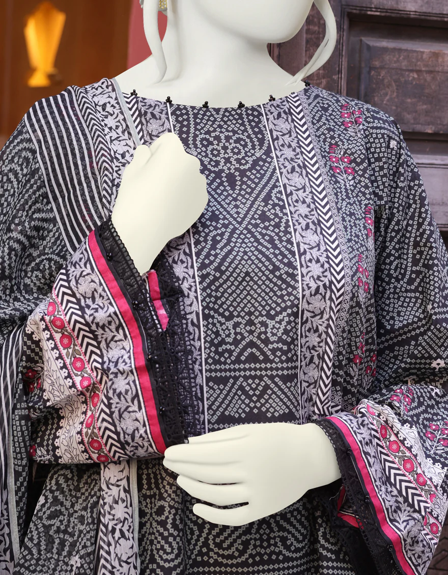 BLACK CAMBRIC 3PC UNSTITCHED | JJLS-W-JW-US-22-1725 FB/CHUNRI - Image 3