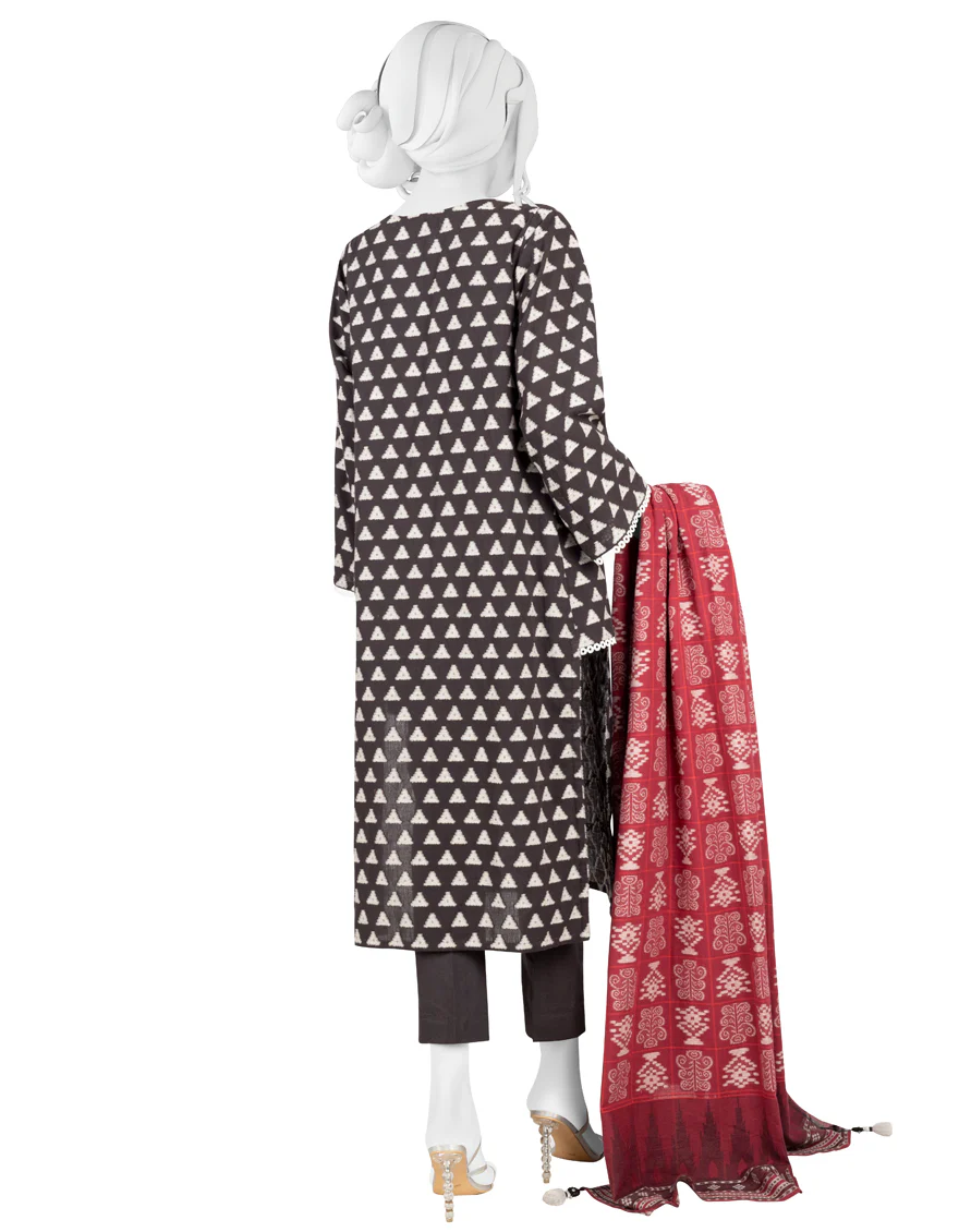 BLACK JACQUARD 3PC UNSTITCHED | JJLS-W-JW-US-22-1729 FB/AMEERAH - Image 2