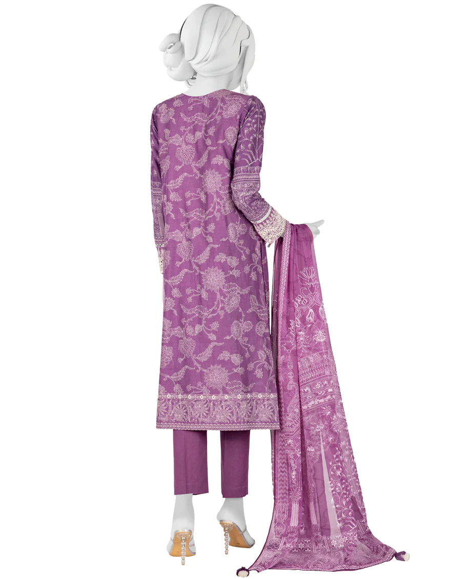 PURPLE CAMBRIC 3PC UNSTITCHED | JJLS-W-JW-US-22-1737 FB/SHASHOK - Image 2