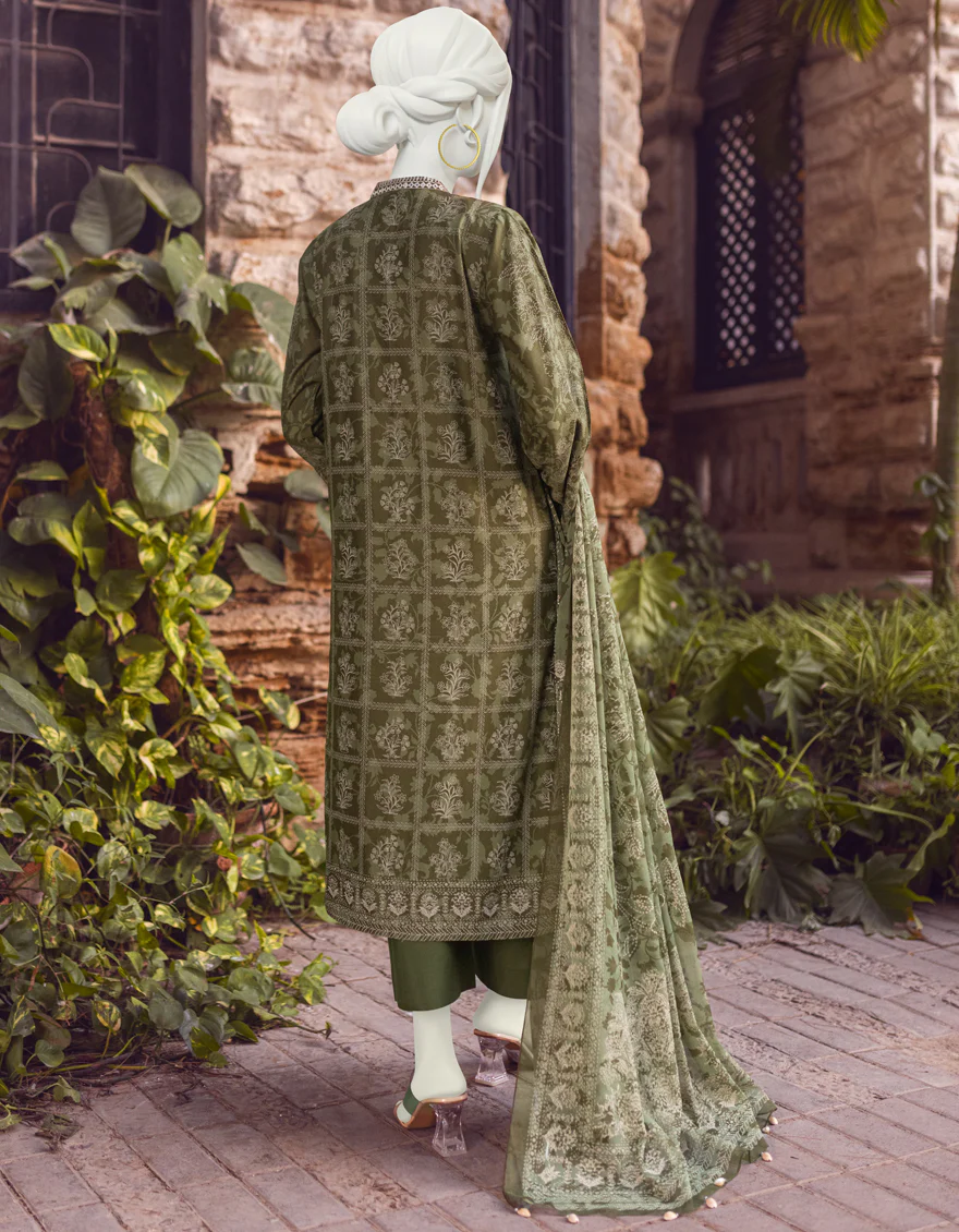 GREEN CAMBRIC 3PC UNSTITCHED | JJLS-W-JW-US-22-1739 FB/THIRMA - Image 2