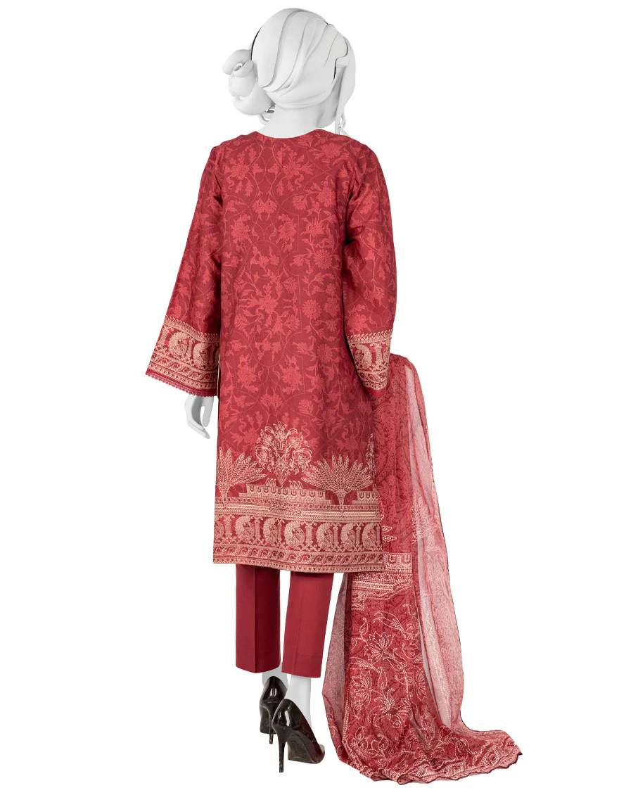 PINK-MAROON CAMBRIC 3PC UNSTITCHED | JJLS-W-JW-US-22-1740 FB/CHANDERI - Image 2