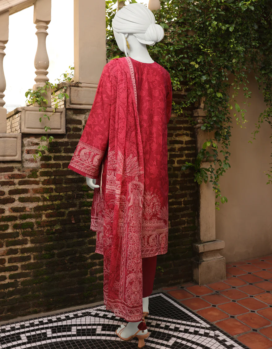 MAROON KHADDAR 3PC UNSTITCHED | JJLS-W-JW-US-22-1744 FB/CHANDERI - Image 2
