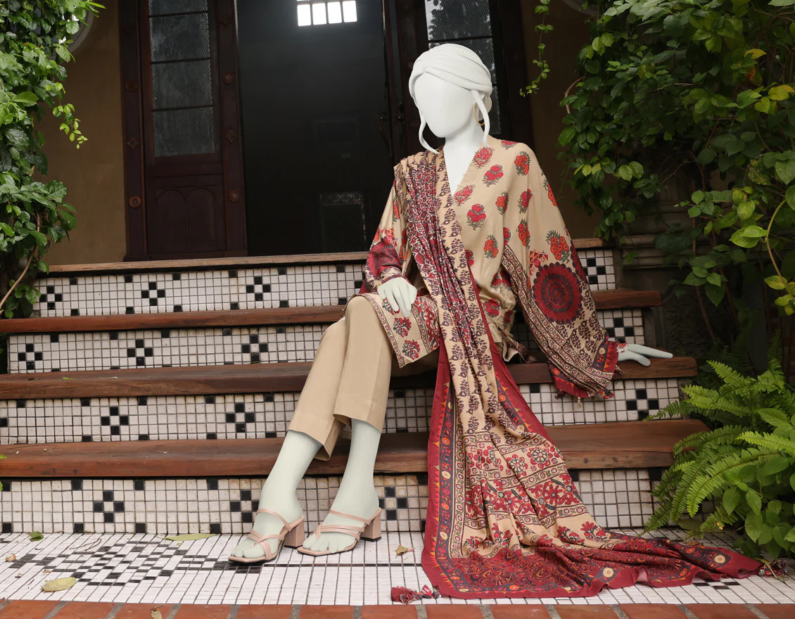 BEIGE LINEN 3PC UNSTITCHED | JJLS-W-JW-US-22-1745 FB/CASHMERE - Image 4