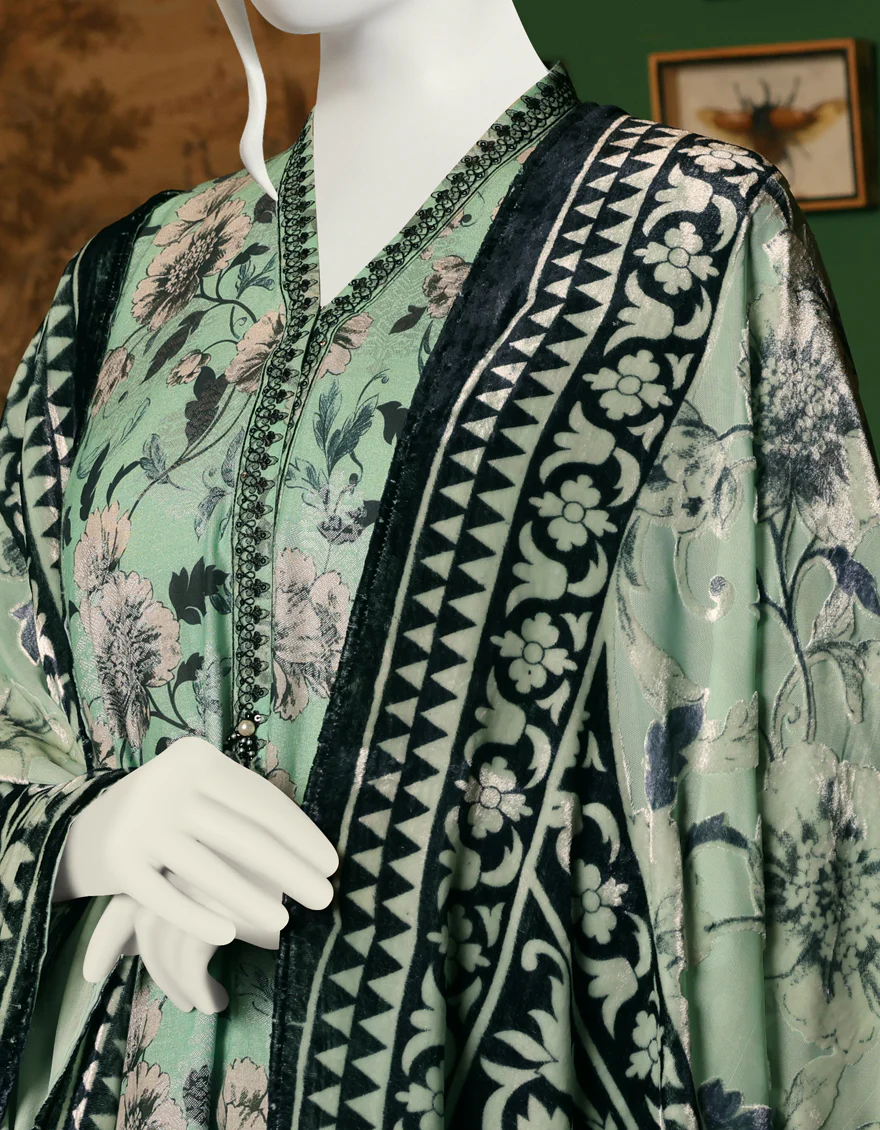 GREEN JACQUARD 3PC UNSTITCHED | JJLS-W-JW-US-22-1756 FB/PHOENIX - Image 3