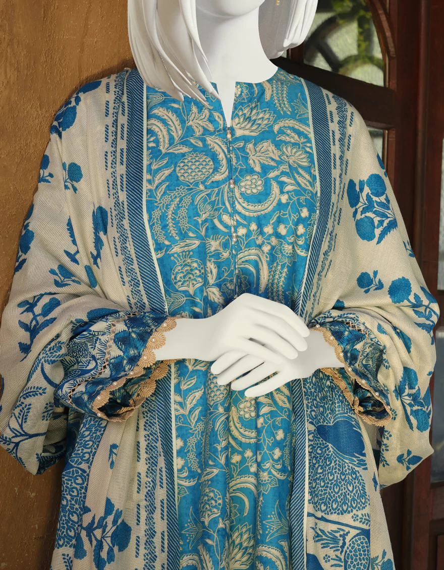 BLUE CAMBRIC 3PC UNSTITCHED | JJLS-W-JW-US-22-1762 FB/MORBAGH - Image 3