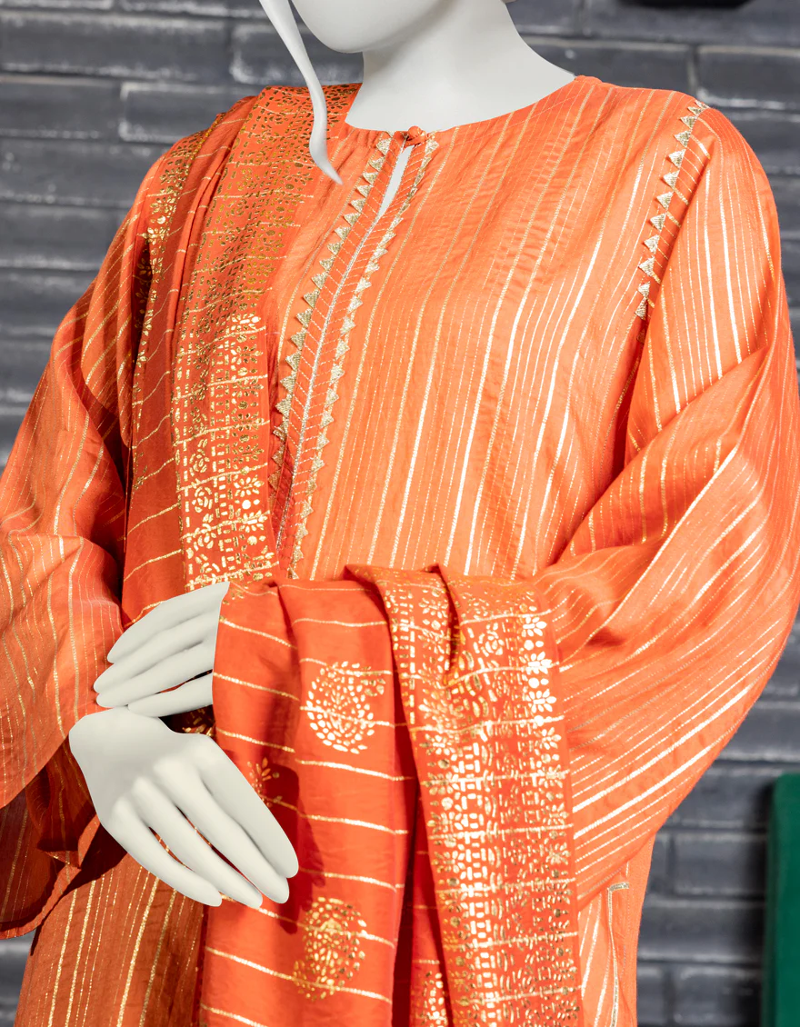 RUST CAMBRIC 3PC UNSTITCHED | JJLS-W-JW-US-22-1778 FB/MAAHRU WHITE - Image 3