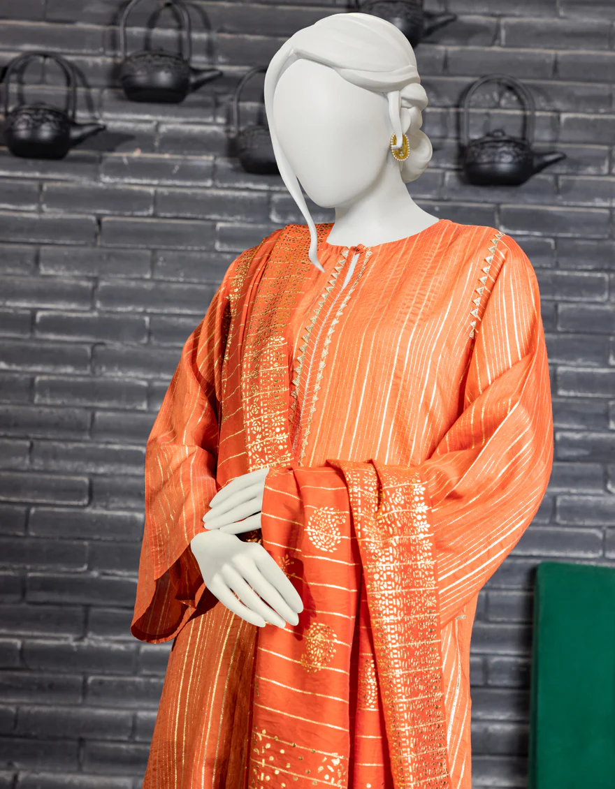RUST CAMBRIC 3PC UNSTITCHED | JJLS-W-JW-US-22-1778 FB/MAAHRU WHITE - Image 4