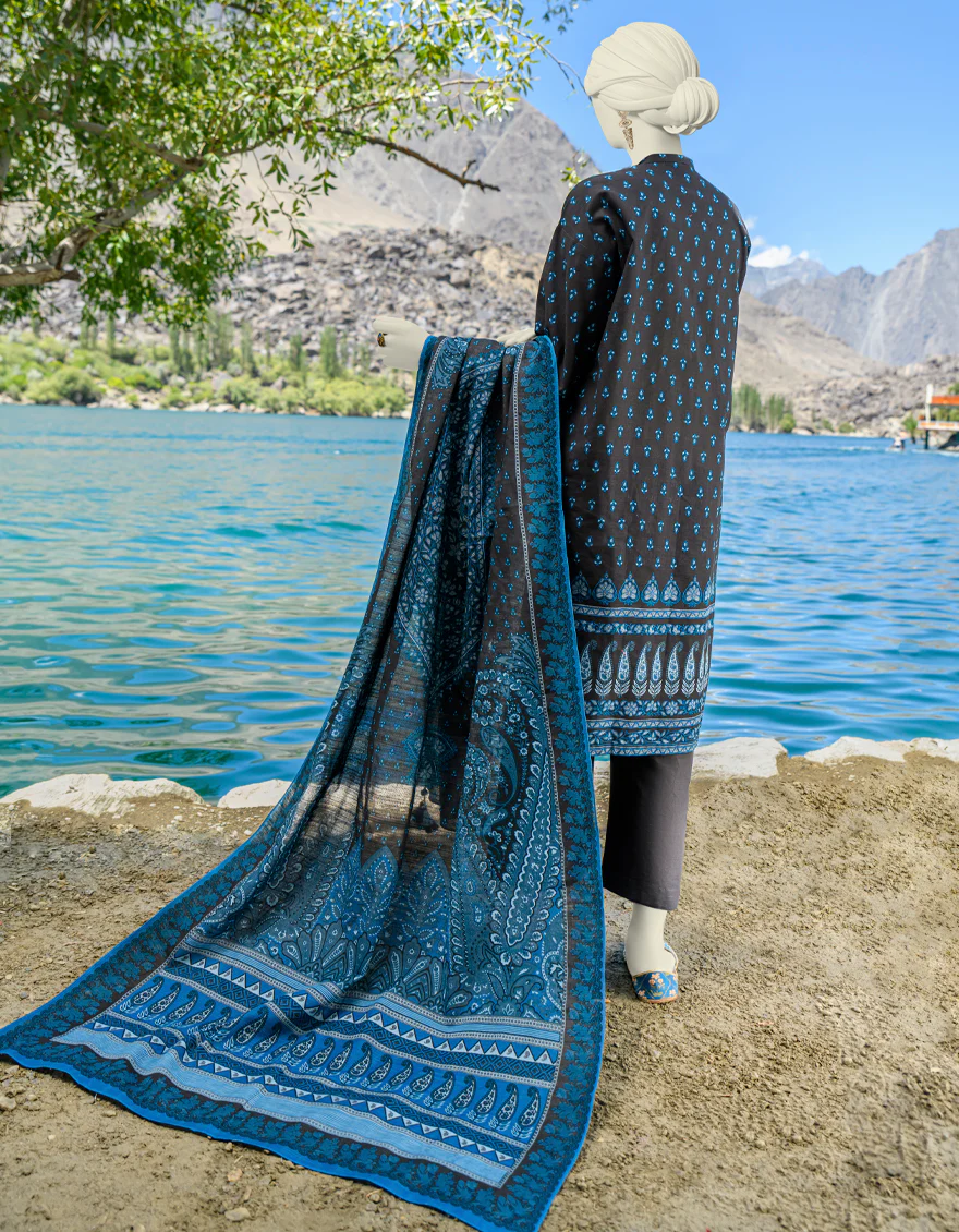 BLACK CAMBRIC 3PC UNSTITCHED | JJLS-W-JW-US-23-1734 FB/BLOSSOM-2 - Image 3