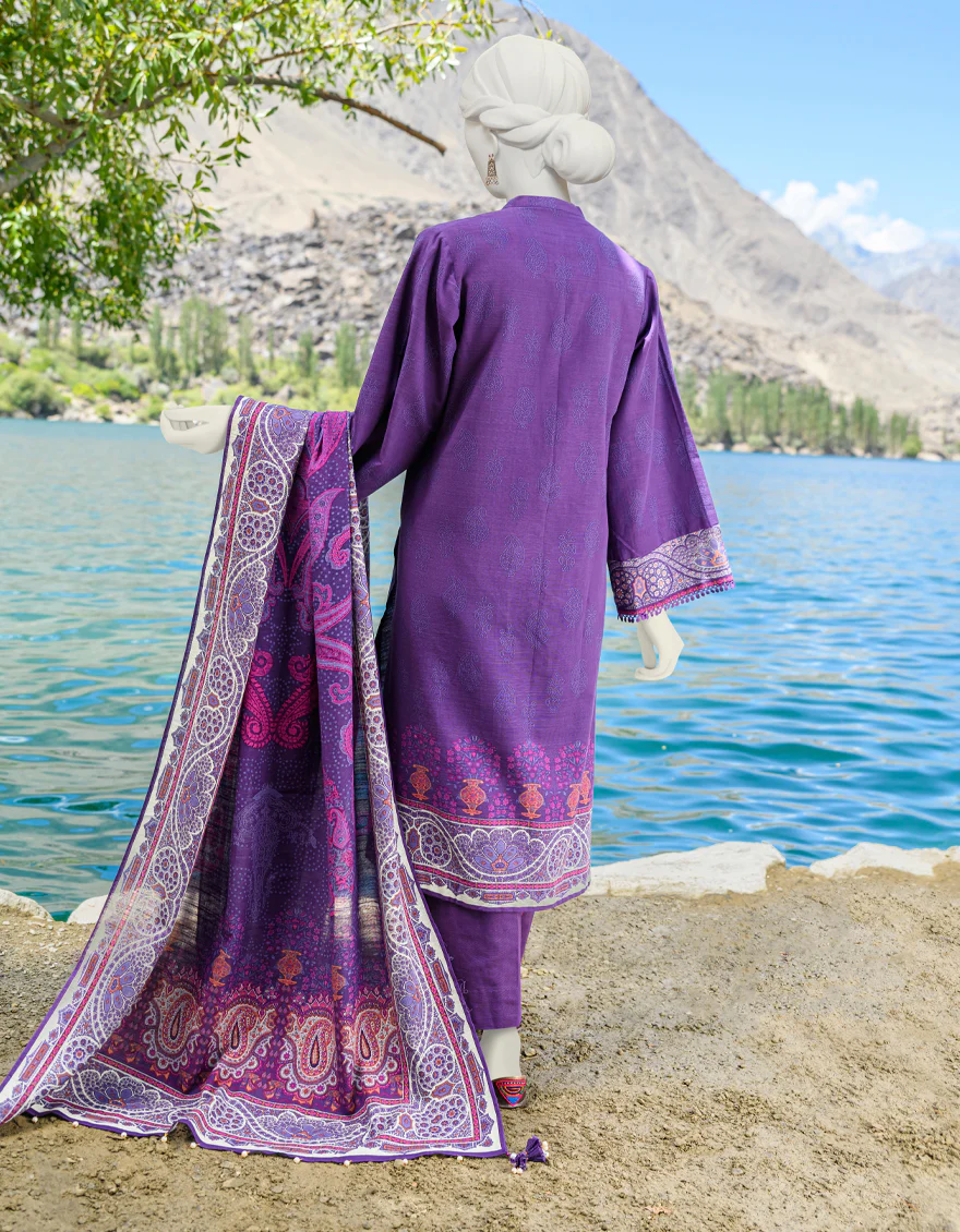 PURPLE KHADDAR 3PC UNSTITCHED | JJLS-W-JW-US-23-1737 FB/SPLANDOR-1 - Image 2
