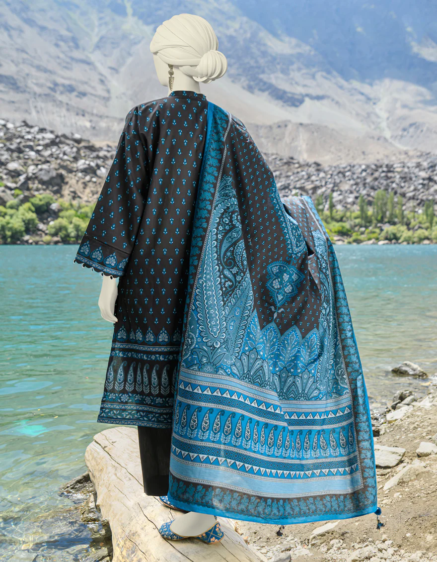 BLACK KHADDAR 3PC UNSTITCHED | JJLS-W-JW-US-23-1738 FB/SPLANDOR-2 - Image 2