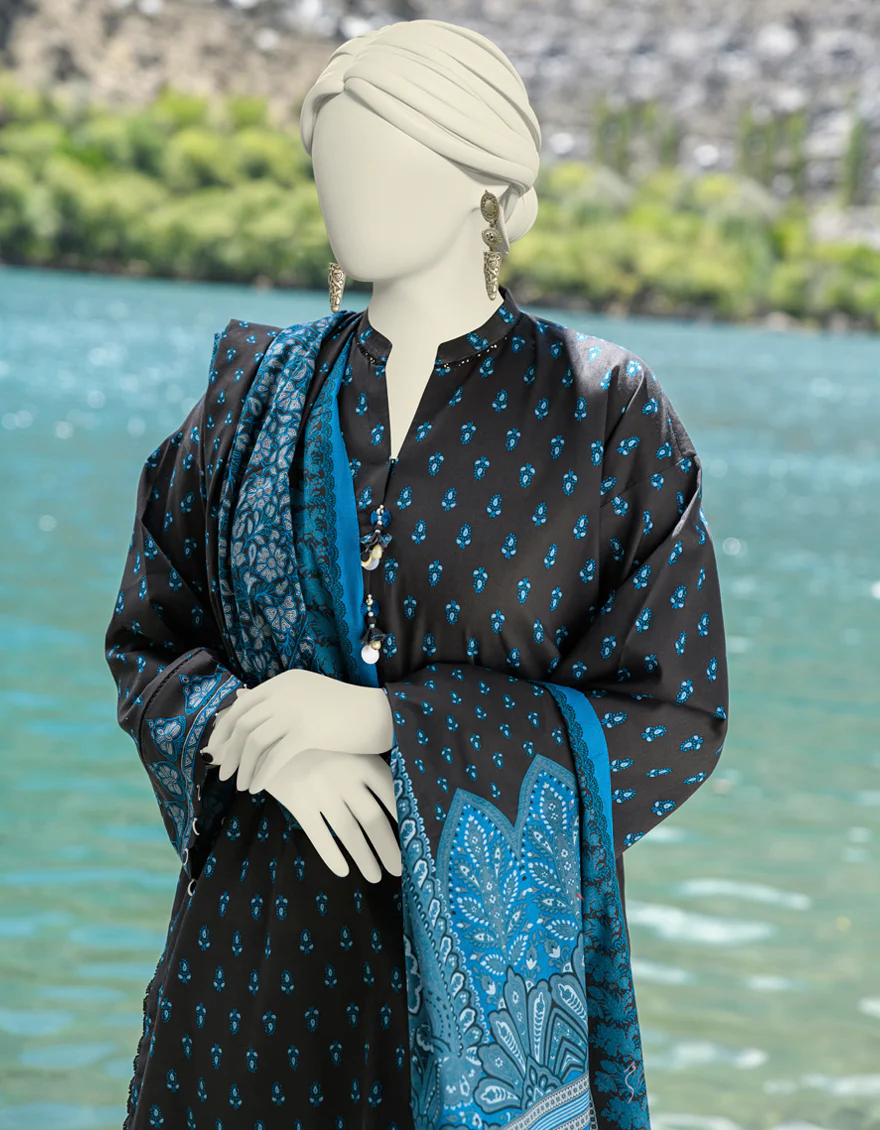 BLACK KHADDAR 3PC UNSTITCHED | JJLS-W-JW-US-23-1738 FB/SPLANDOR-2 - Image 3