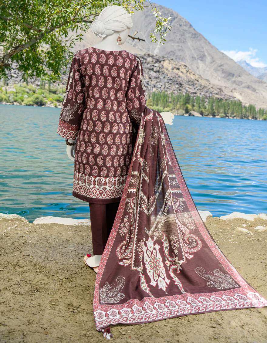 BROWN KHADDAR 3PC UNSTITCHED | JJLS-W-JW-US-23-1739 FB/SPLANDOR-3 - Image 2