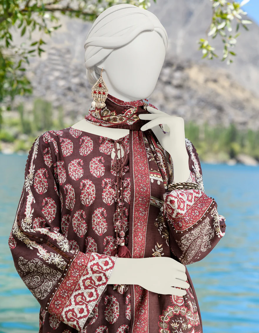BROWN KHADDAR 3PC UNSTITCHED | JJLS-W-JW-US-23-1739 FB/SPLANDOR-3 - Image 3