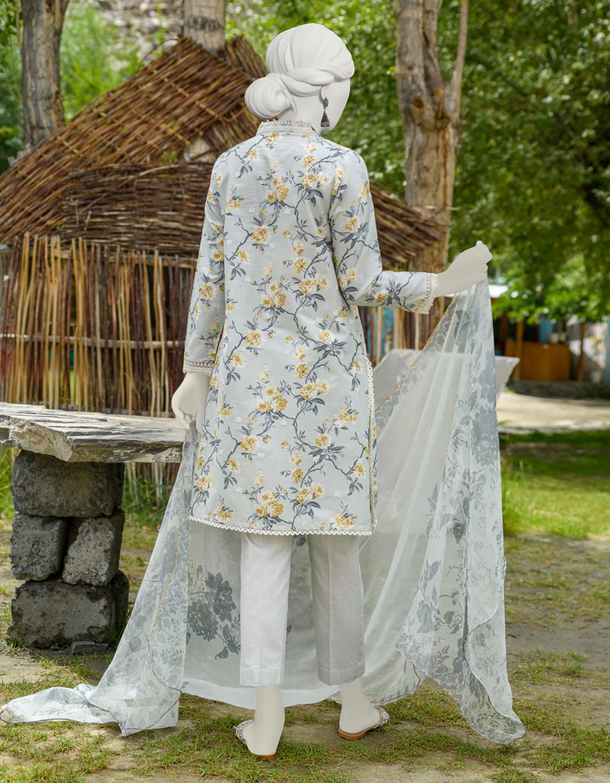 LIGHT GREY CAMBRIC 3PC UNSTITCHED | JJLS-W-JW-US-23-1744 FB/MAJESTIC-04 - Image 2