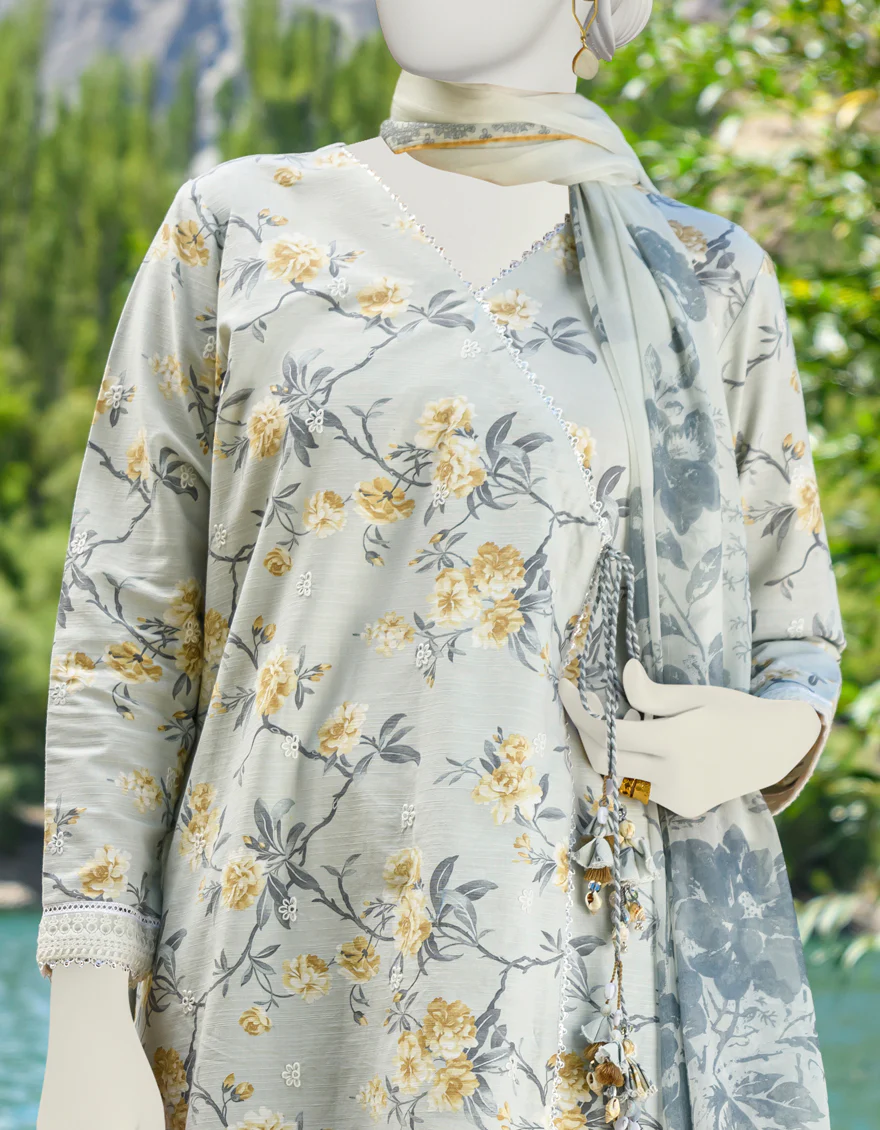 LIGHT GREY CAMBRIC 3PC UNSTITCHED | JJLS-W-JW-US-23-1748 FB/ELEGANCE-04 - Image 3