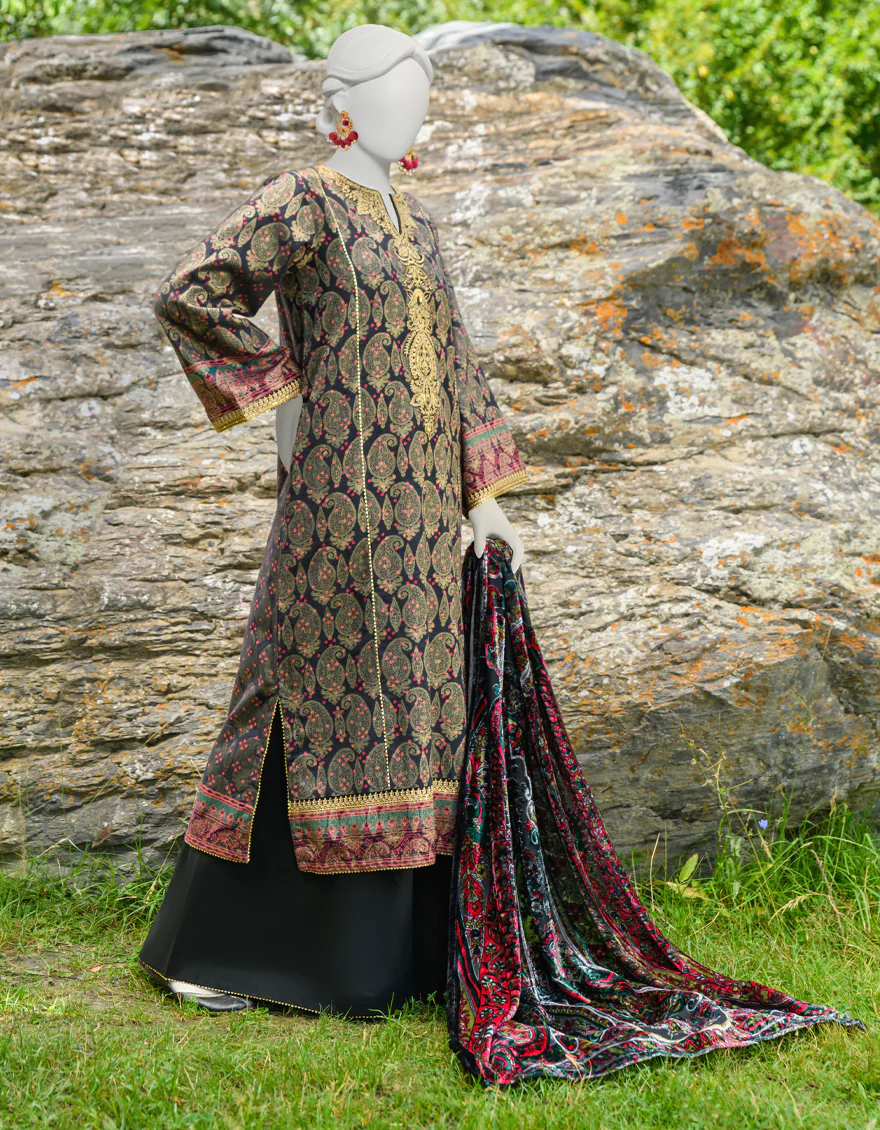 BLACK 3PC UNSTITCHED | JJLS-W-JW-US-23-1750 FB/MIRAGE-2 - Image 3