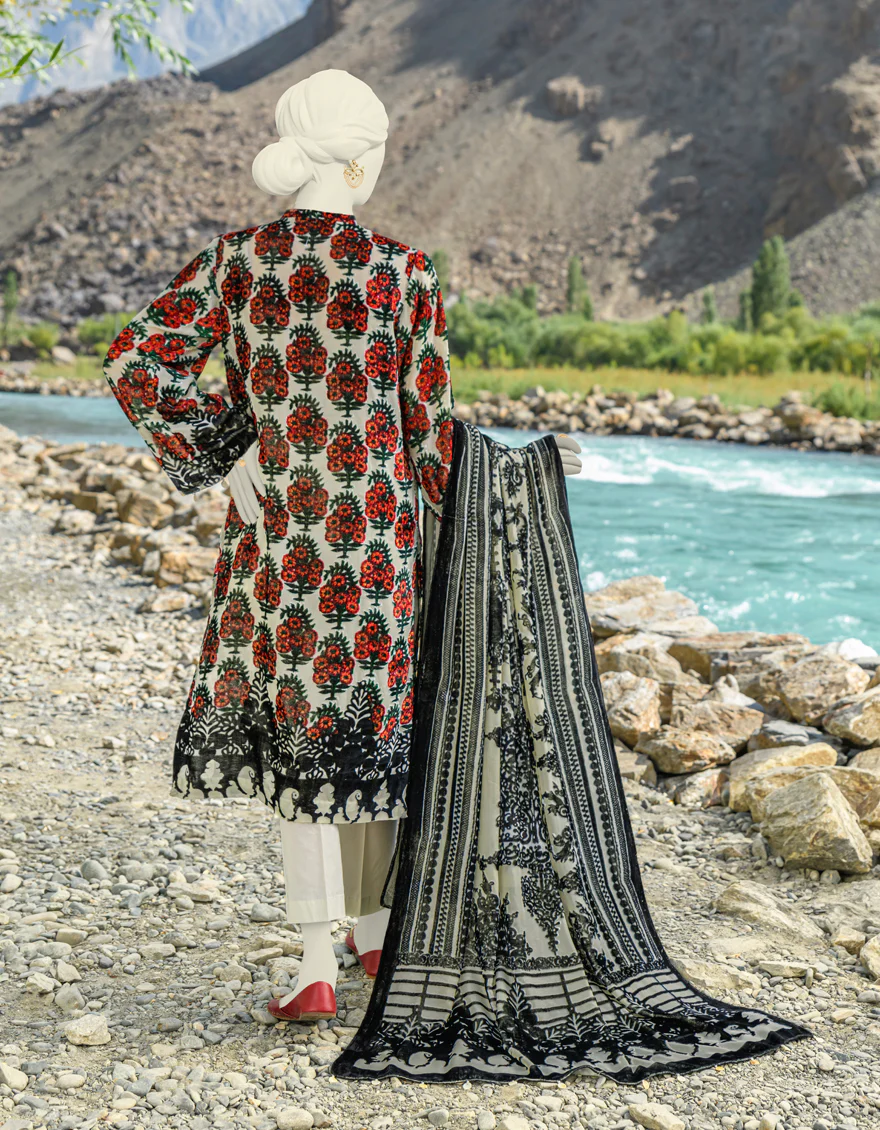 OFF WHITE PALACHI 3PC UNSTITCHED | JJLS-W-JW-US-23-1754 FB/VELVETEEN-2 - Image 2