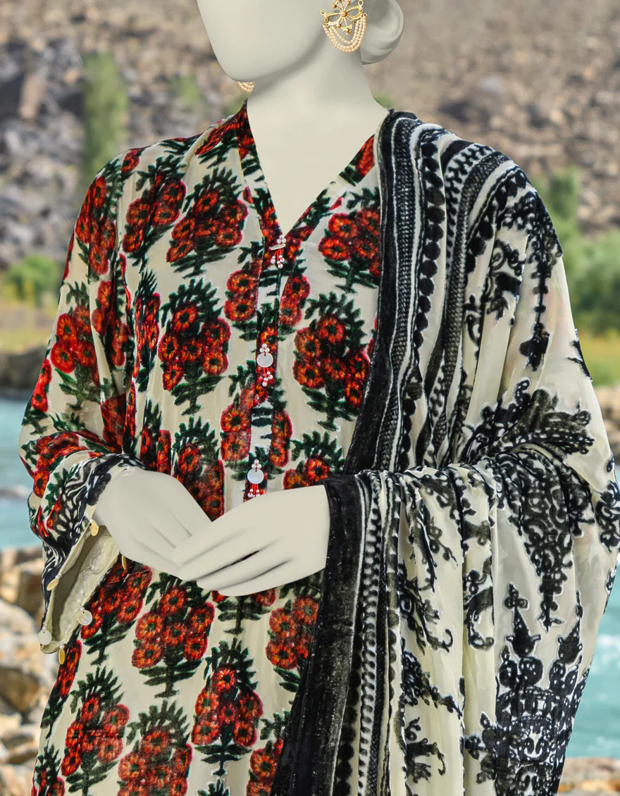 OFF WHITE PALACHI 3PC UNSTITCHED | JJLS-W-JW-US-23-1754 FB/VELVETEEN-2 - Image 3