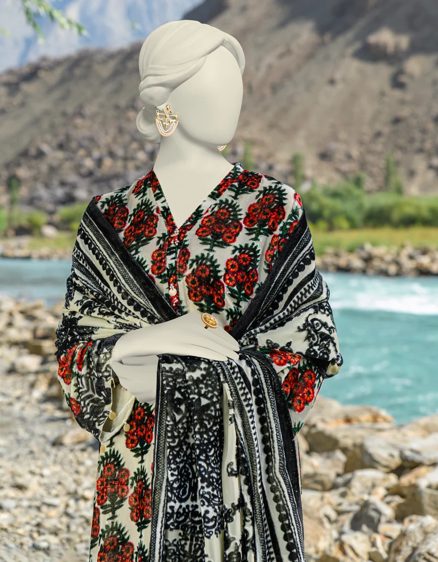 OFF WHITE PALACHI 3PC UNSTITCHED | JJLS-W-JW-US-23-1754 FB/VELVETEEN-2 - Image 4