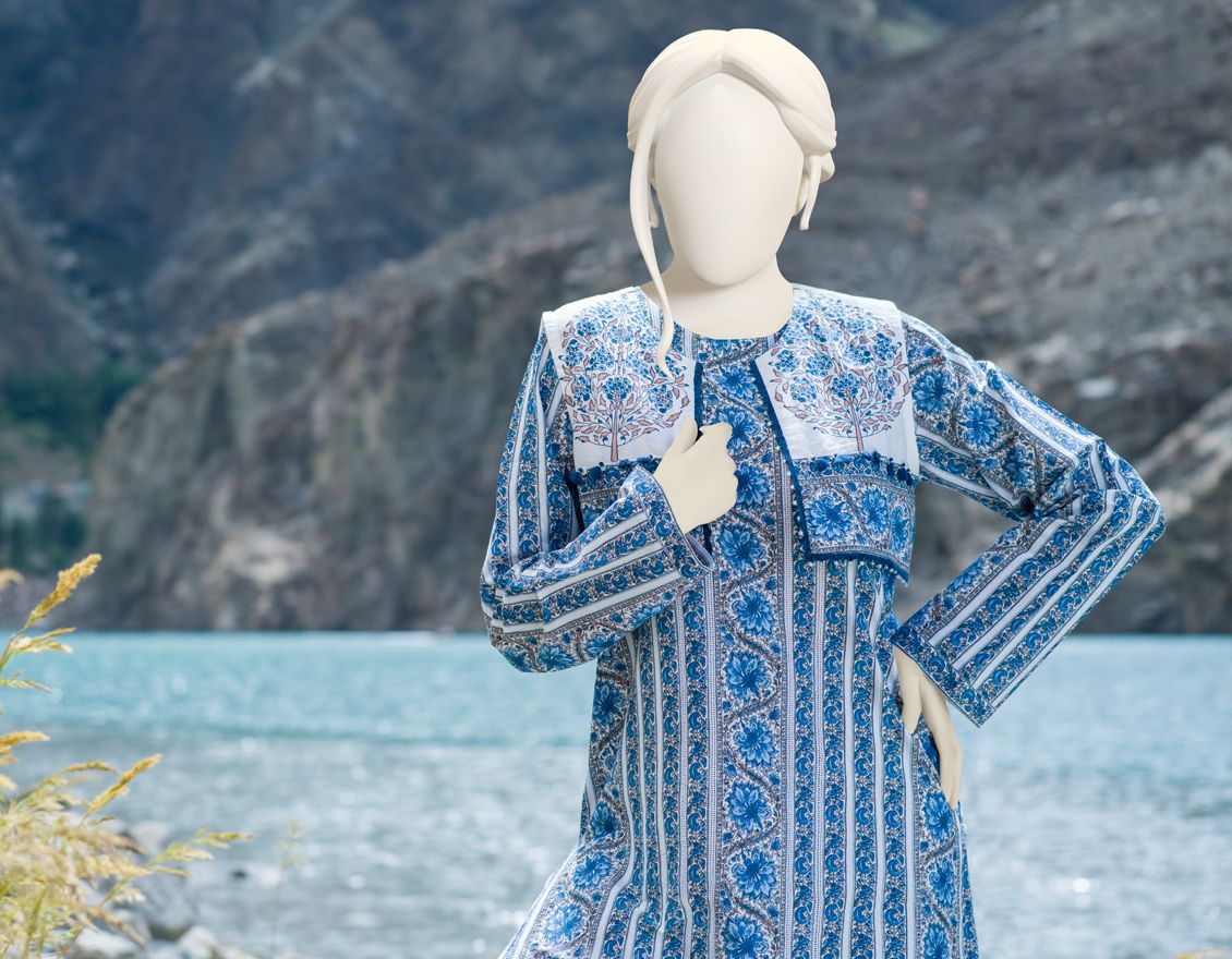 WHITE-BLUE CAMBRIC 1PC UNSTITCHED | JJLS-W-JW1-US-21-908 FB/ECCITATO - Image 2
