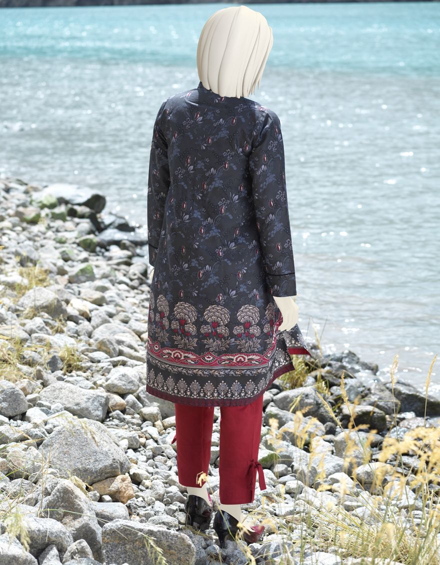 CHARCOAL CAMBRIC 1PC UNSTITCHED | JJLS-W-JW1-US-21-909 FB/PAKIZE - Image 3