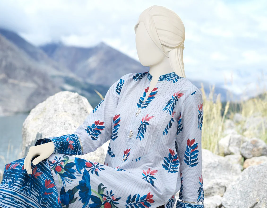 WHITE-BLUE CAMBRIC 1PC UNSTITCHED | JJLS-W-JW1-US-21-910 FB/FERAY - Image 3