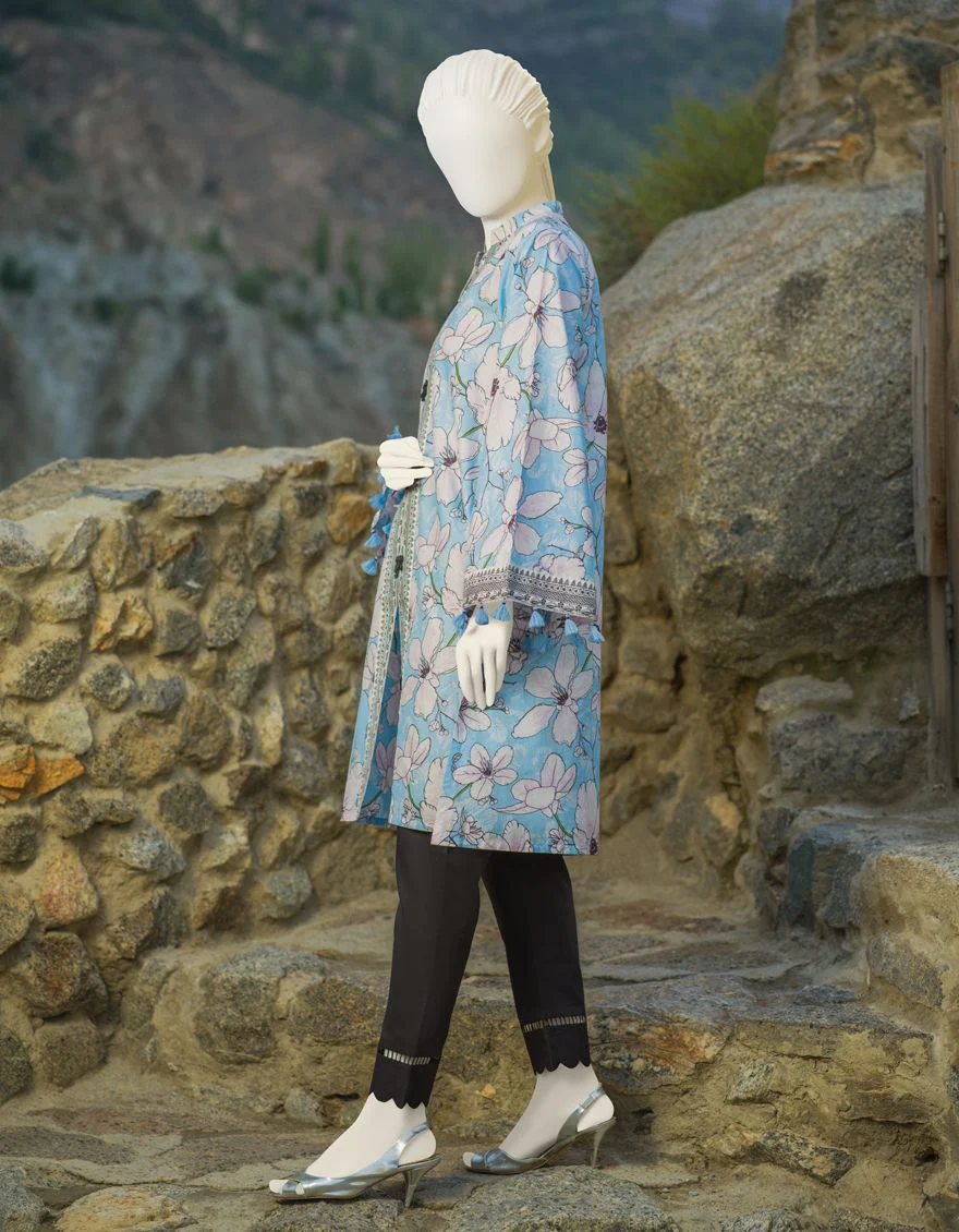 WHITE-BLUE CAMBRIC 1PC UNSTITCHED | JJLS-W-JW1-US-21-911 FB/ZAARA - Image 4