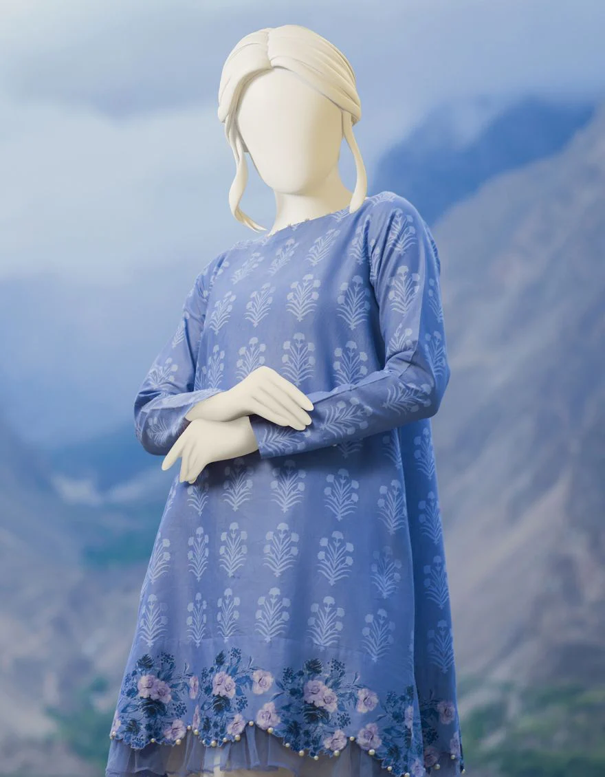 BLUE CAMBRIC 1PC UNSTITCHED | JJLS-W-JW1-US-21-912 FB/LILAC - Image 2