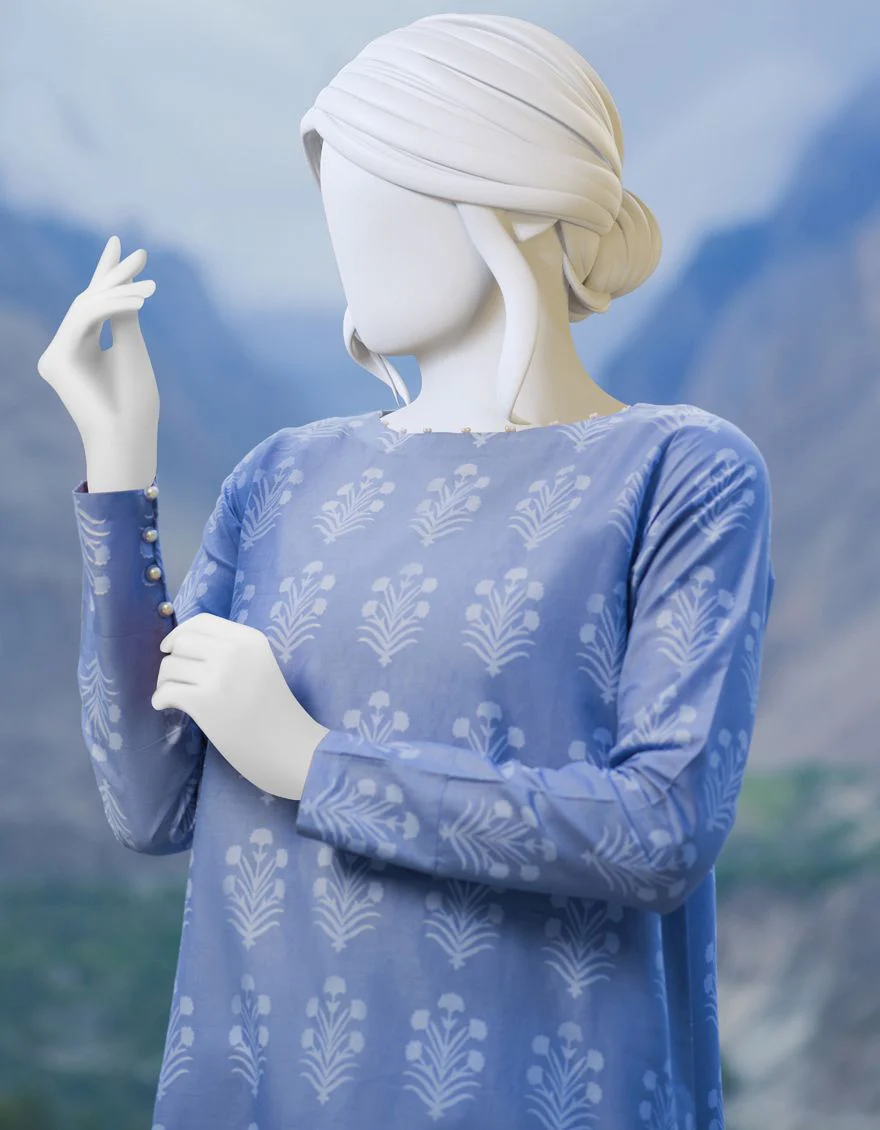 BLUE CAMBRIC 1PC UNSTITCHED | JJLS-W-JW1-US-21-912 FB/LILAC - Image 3