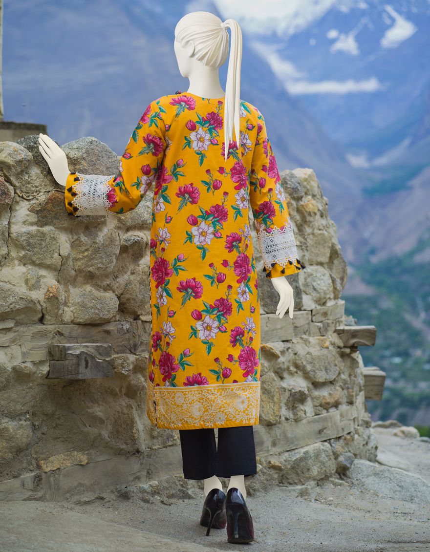 MUSTARD CAMBRIC 1PC UNSTITCHED | JJLS-W-JW1-US-21-915 FB/TATTERED - Image 3