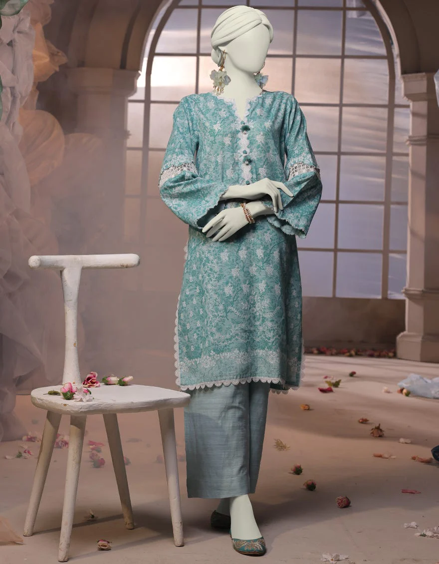 MULTICOLOR KHADDAR 2PC UNSTITCHED | JJLS-W-JW2-24-2029 FB/LACE PATTERNS-1 - Image 2