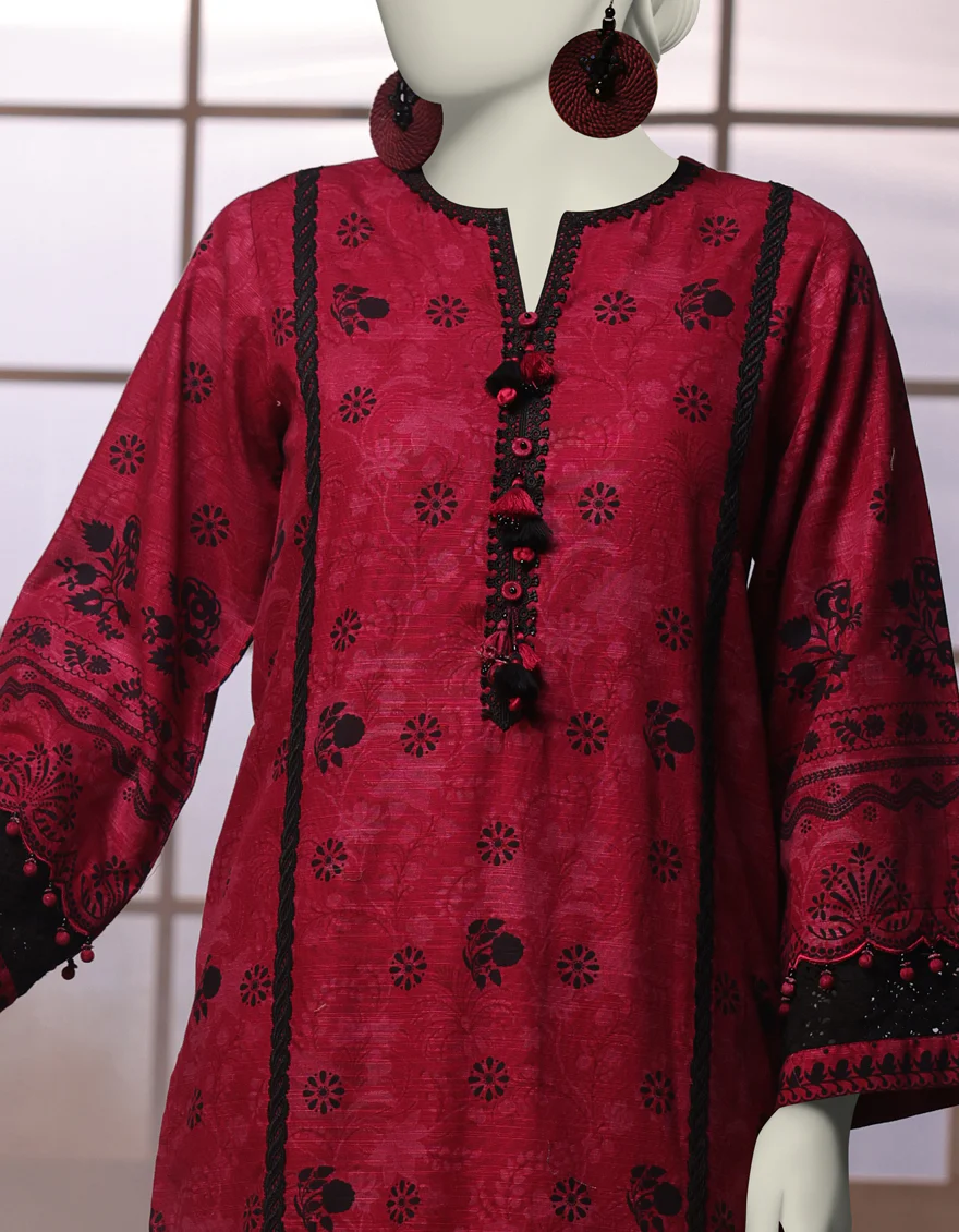 MULTICOLOR KHADDAR 2PC UNSTITCHED | JJLS-W-JW2-24-2030 FB/LACE PATTERNS-2 - Image 4