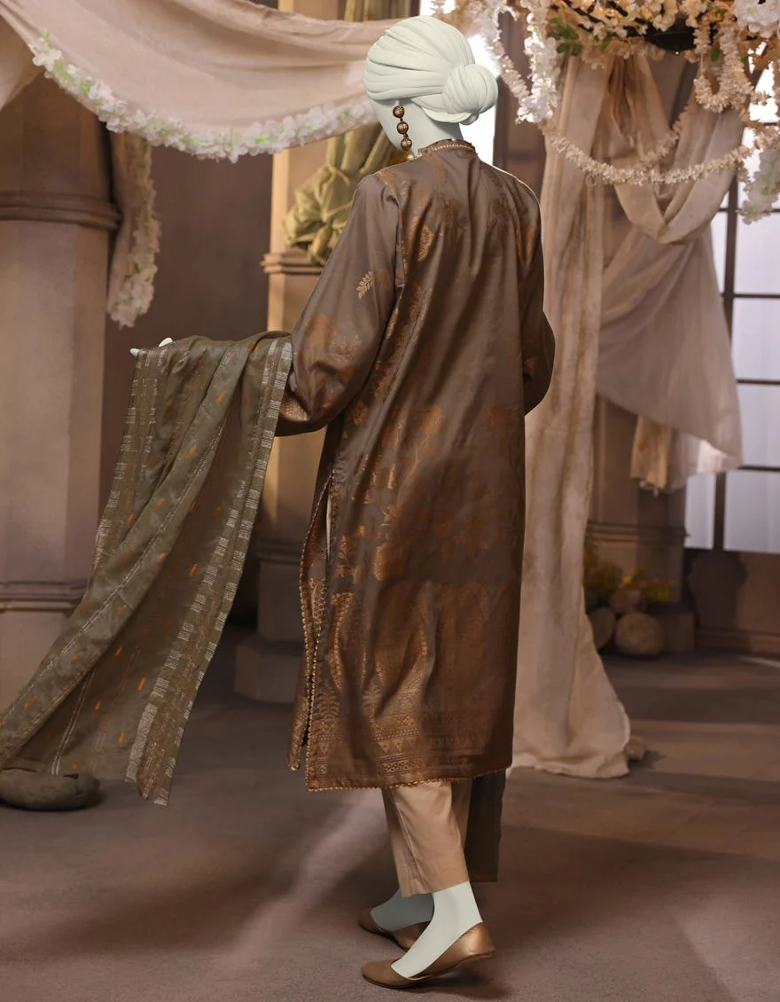 GREY JACQUARD 2PC UNSTITCHED | JJLS-W-JW2-24-7041 FB/NAQASH-E-ZARI-2 - Image 2