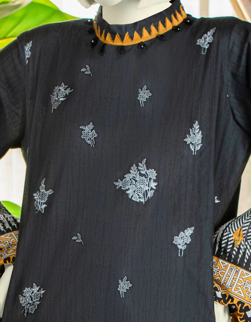 GREY-BLACK CAMBRIC 2PC UNSTITCHED | JJLS-W-JW2-US-20-7013 FB/BURLYWOOD - Image 2