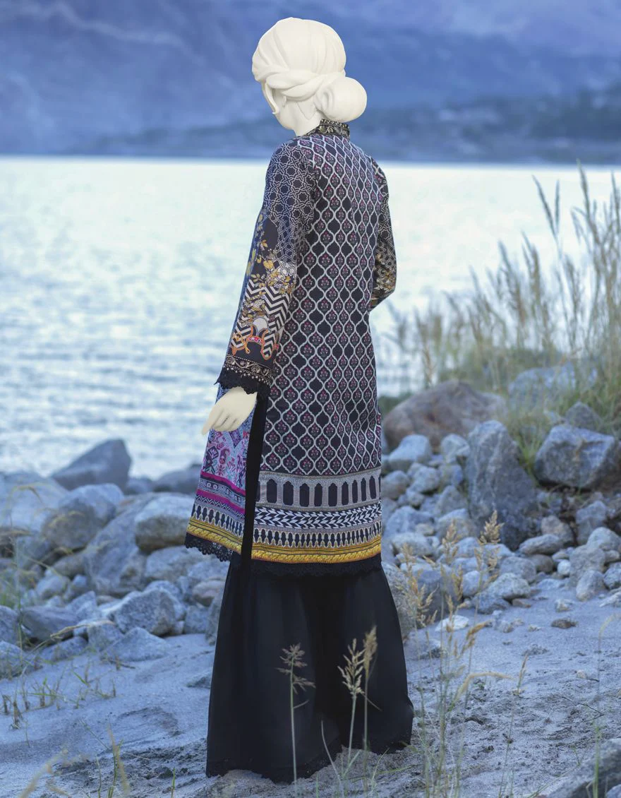 BLACK-GREEN CAMBRIC 2PC UNSTITCHED | JJLS-W-JW2-US-21-2025 FB/BLACK - Image 2