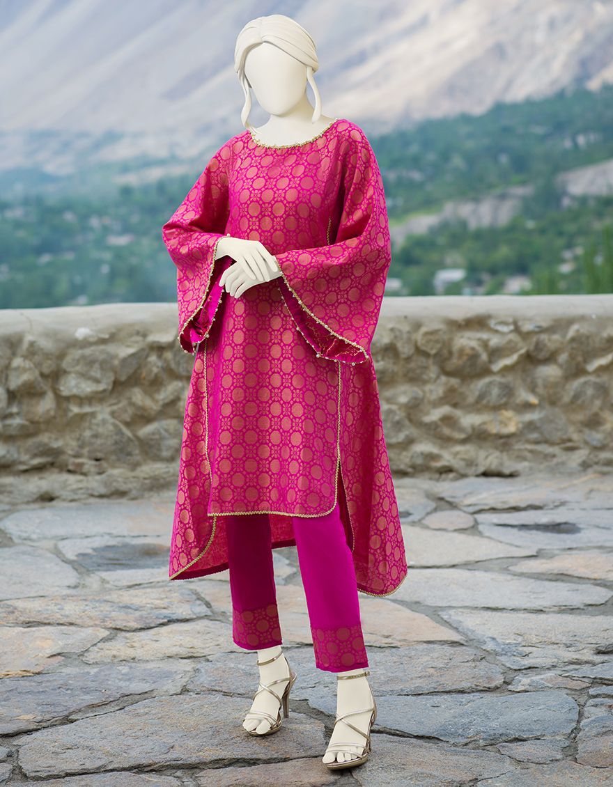 PINK JACQUARD 2PC UNSTITCHED | JJLS-W-JW2-US-21-2028 FB/NATHIFA - Image 2