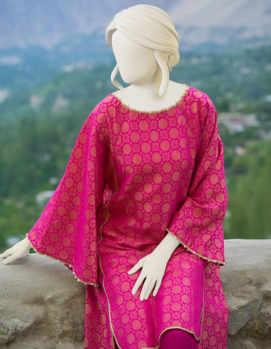 PINK JACQUARD 2PC UNSTITCHED | JJLS-W-JW2-US-21-2028 FB/NATHIFA - Image 3