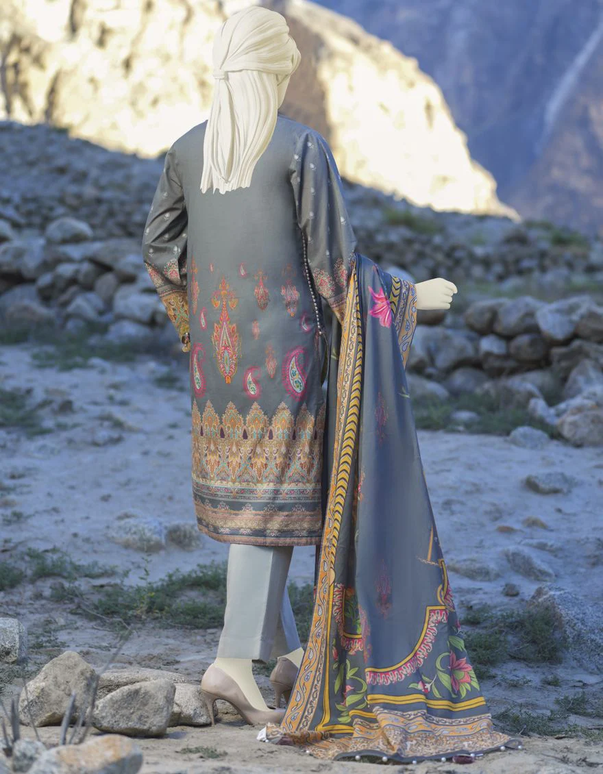 GREY-YELLOW CAMBRIC 2PC UNSTITCHED | JJLS-W-JW2-US-21-7020 FB/EVENING DUSK - Image 3