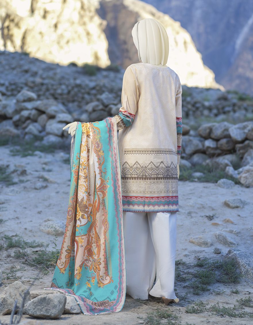 BEIGE-FEROZI CAMBRIC 2PC UNSTITCHED | JJLS-W-JW2-US-21-7023 FB/EL-MULLEIN - Image 3