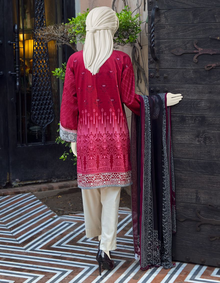 RED-BLACK CAMBRIC 2PC UNSTITCHED | JJLS-W-JW2-US-21-7033 FB/LEMI - Image 3
