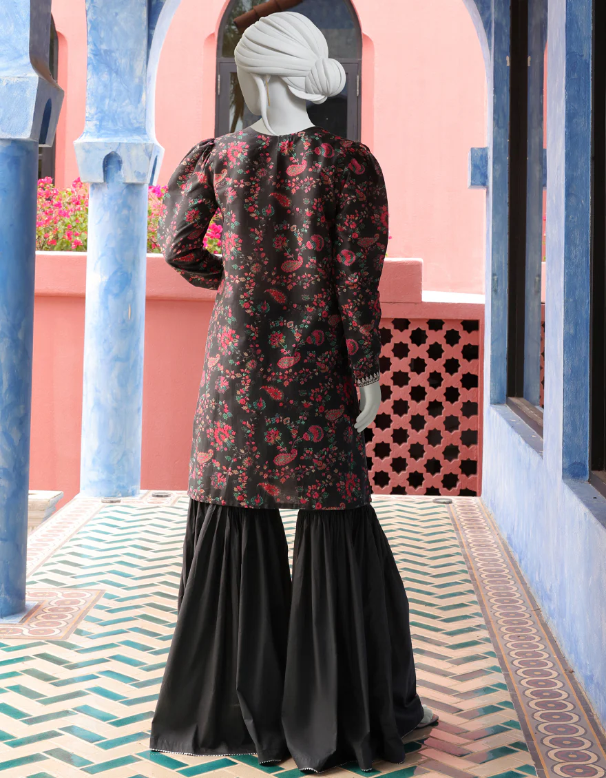 BLACK CAMBRIC 2PC UNSTITCHED | JJLS-W-JW2-US-22-2036 FB/MIA - Image 2
