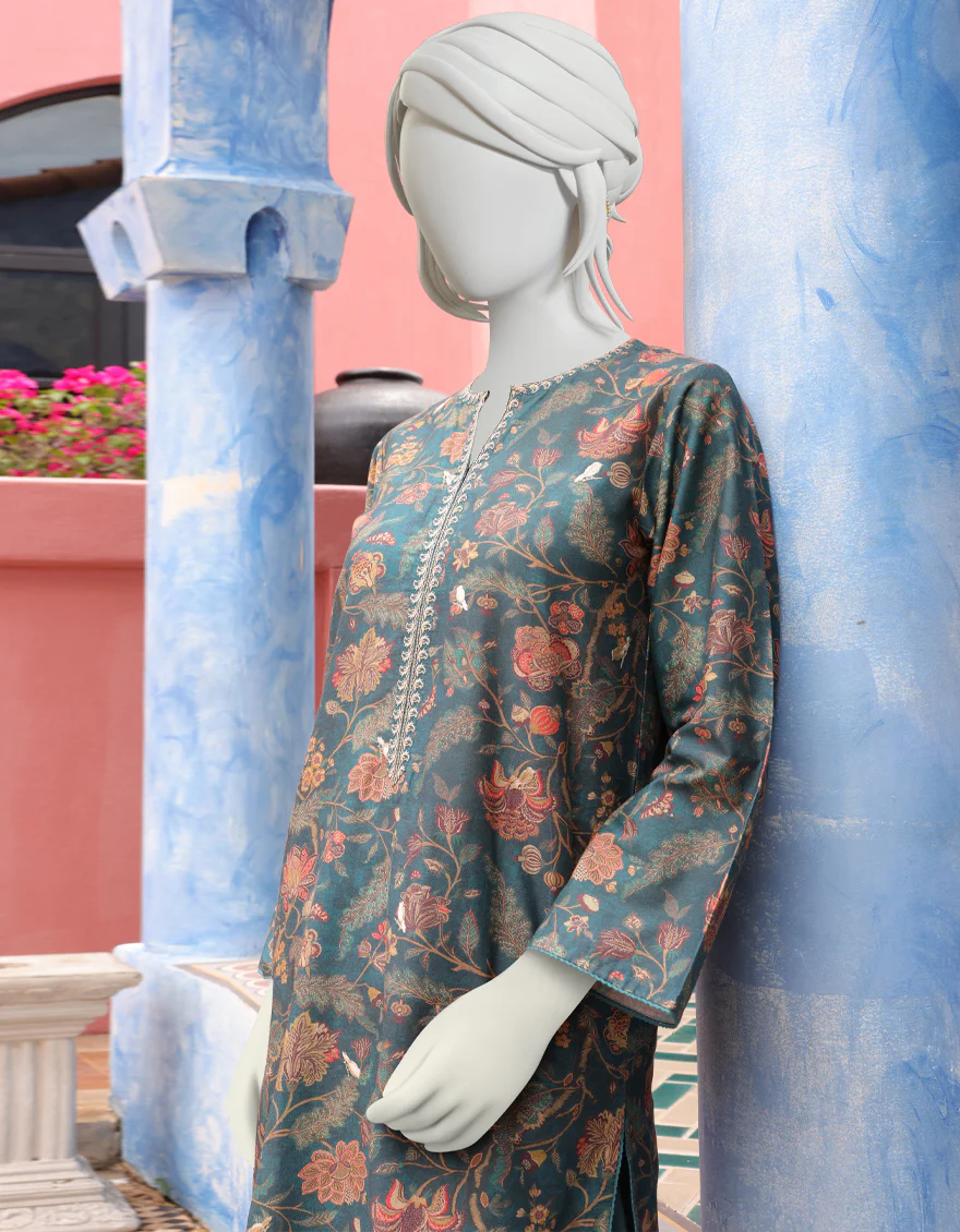 GREEN CAMBRIC 2PC UNSTITCHED | JJLS-W-JW2-US-22-2037 FB/EMM - Image 3