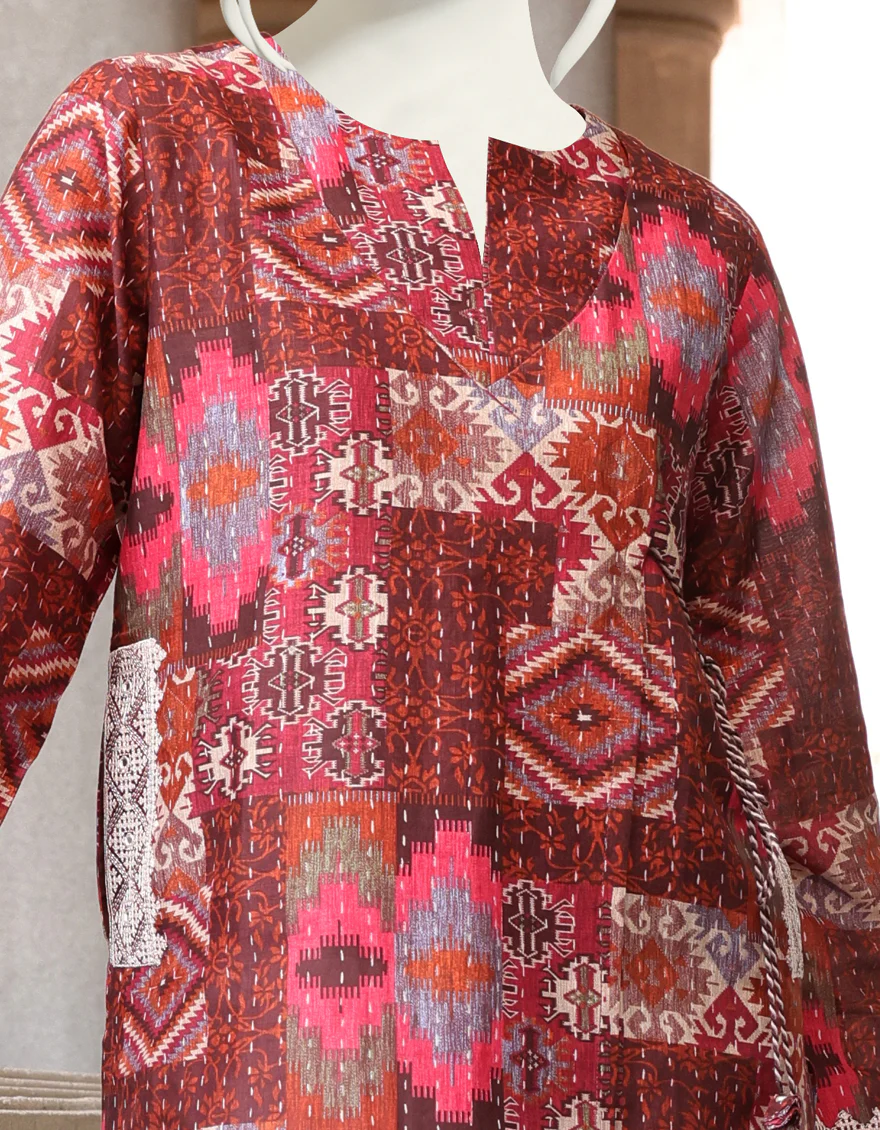MULTICOLOR CAMBRIC 2PC UNSTITCHED | JJLS-W-JW2-US-22-7037 FB/BANDHNI - Image 3