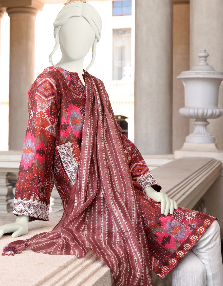 MULTICOLOR CAMBRIC 2PC UNSTITCHED | JJLS-W-JW2-US-22-7037 FB/BANDHNI - Image 4