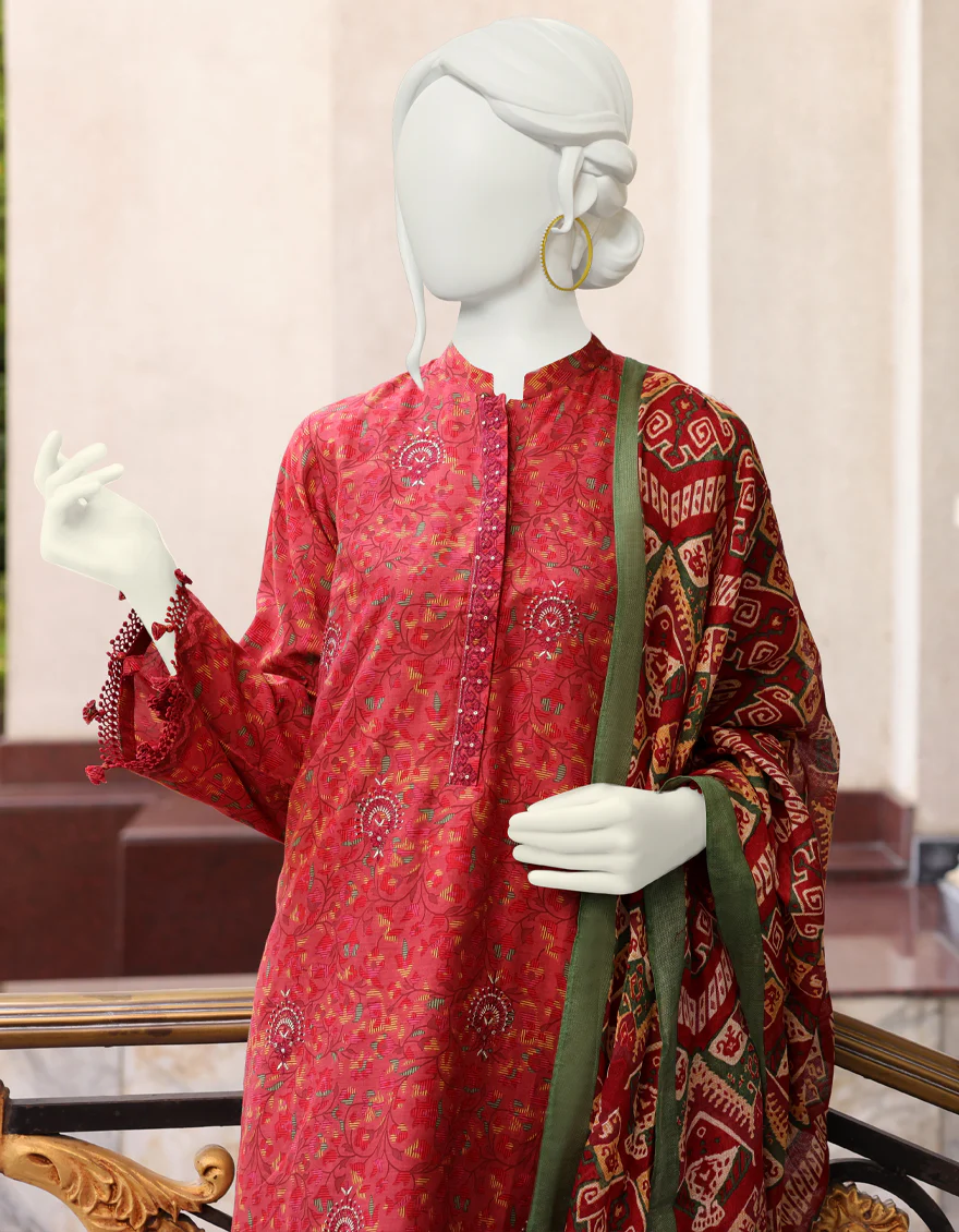 MAROON CAMBRIC 2PC UNSTITCHED | JJLS-W-JW2-US-22-7039 FB/SURKHI - Image 4