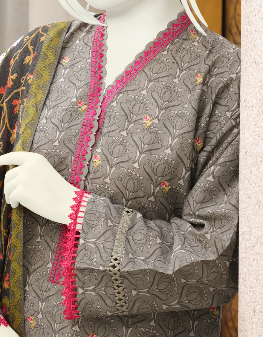 GREY CAMBRIC 2PC UNSTITCHED | JJLS-W-JW2-US-22-7040 FB/KALAMKAR - Image 3