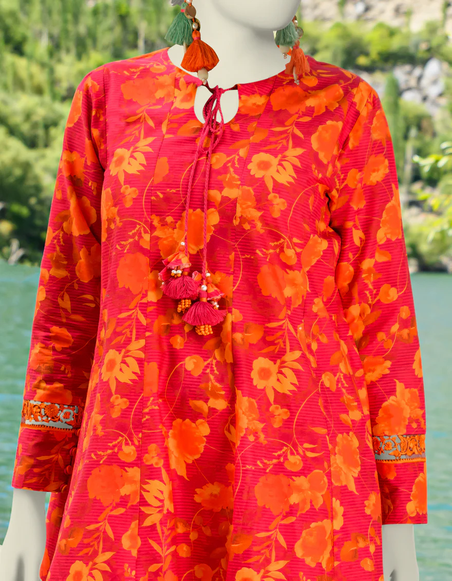 RED 2PC UNSTITCHED | JJLS-W-JW2-US-23-2028 FB/SYMPHONIC-04 - Image 2